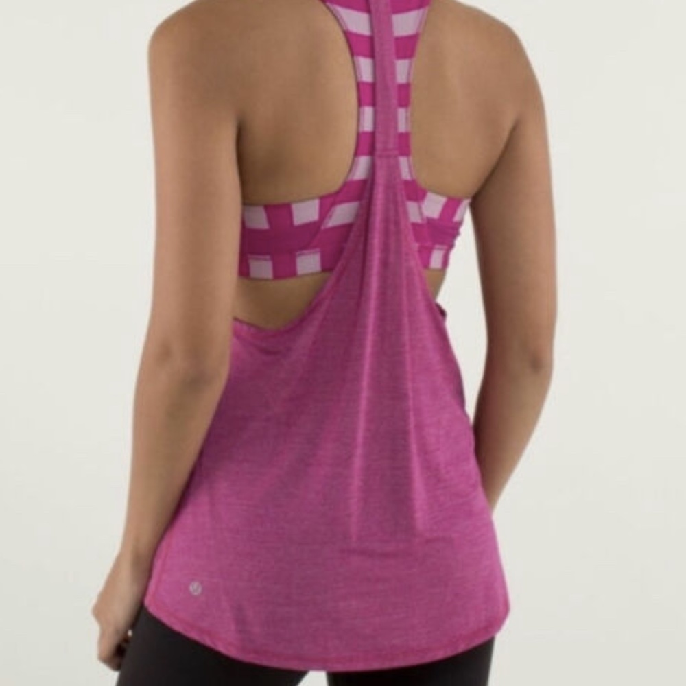 Lululemon 2-In-Run Tank Heathered Raspberry Sz 10 - image 1